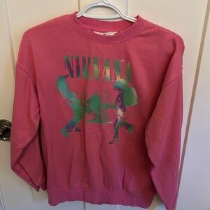 H&M pink Nirvana sweatshirt, size 10-12